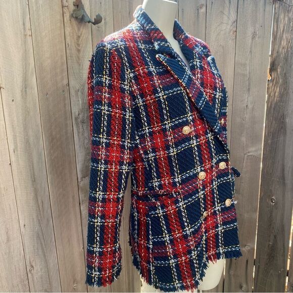 Blank NYC Plaid Double Breasted Prep School Blazer size Large - Picture 16 of 16